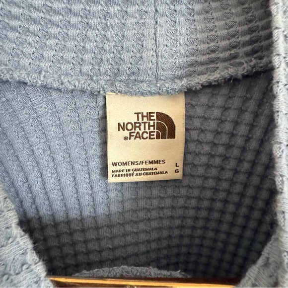 The North Face Women’s Chabot Mock Neck Sweater sky blue Color Size L Waffle - Picture 6 of 10